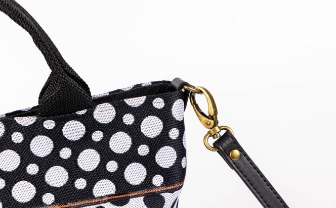 畳縁ドット ショルダーバック (白黒)