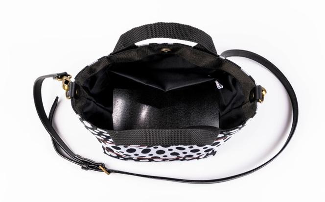 畳縁ドット ショルダーバック (白黒)