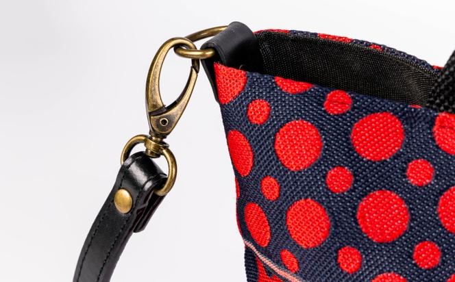 畳縁ドット ショルダーバック (赤濃紺)