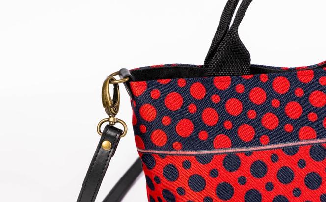 畳縁ドット ショルダーバック (赤濃紺)