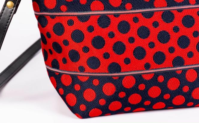 畳縁ドット ショルダーバック (赤濃紺)