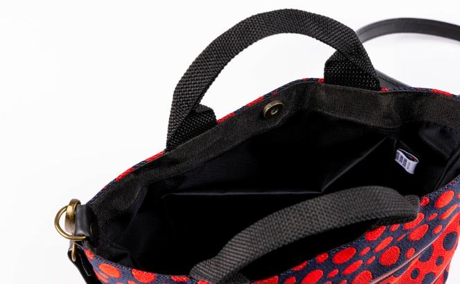 畳縁ドット ショルダーバック (赤濃紺)