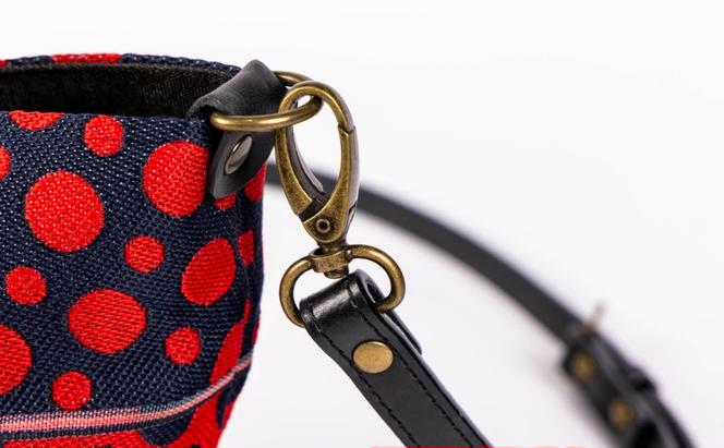 畳縁ドット ショルダーバック (赤濃紺)