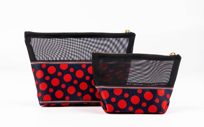畳縁&メッシュポーチ(ドット赤濃紺) B