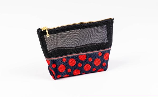 畳縁&メッシュポーチ(ドット赤濃紺) A