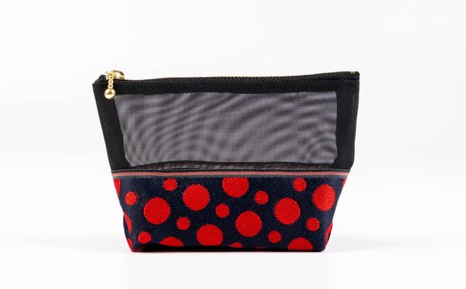 畳縁&メッシュポーチ(ドット赤濃紺) A