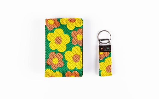 カードケース 小とキーホルダー 花柄(ジャバラ)