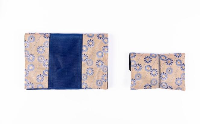 畳縁使用!! マルチケース大・小Dセット(花柄:ベージュ色)