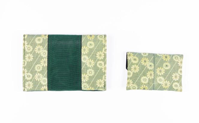 畳縁使用!! マルチケース大・小Eセット(花柄:緑系色)