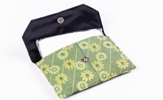 畳縁使用!! マルチケース大・小Eセット(花柄:緑系色)