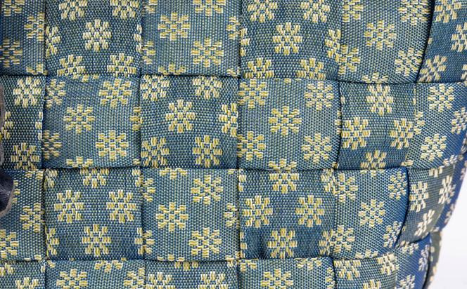 畳縁編込み ショルダーバック (ブルー小花)