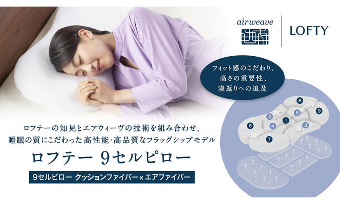 （エアウィーヴ グループ）ロフテー「9セルピロー クッションファイバー×エアファイバー」（165-14）