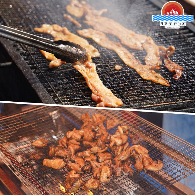 ～最強の鹿島アントラーズサポーター応援メシ～ かしまし豚のホルモン×豚バラ丼 3食セット 特製だれ付き（炭火焼）【かしまし豚 ホルモン 豚バラ 食べ比べ セット】（KDQ-10）