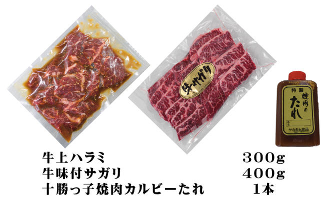 牛上ハラミ（サガリ）700g タレ付き焼肉セット【 牛肉 豚肉 焼き肉 惣菜 冷凍 北海道 十勝 幕別 ふるさと納税 送料無料 】