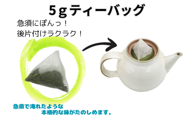 本格深蒸し新茶ティーバッグ詰合せ(1)（2ｇ[10個入]×3袋・5ｇ[10個入]×2袋）
