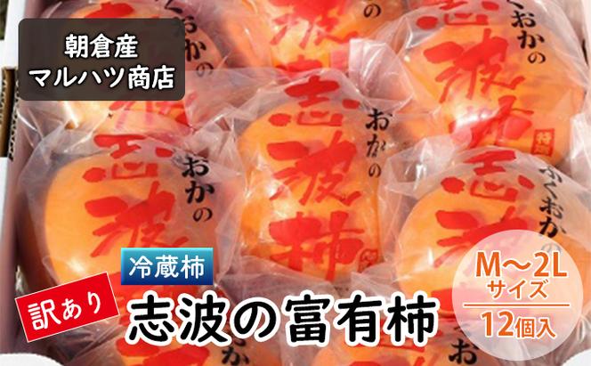 訳あり 柿 冷蔵柿 志波の富有柿 M～2Lサイズ×12個入 マルハツ商店 配送不可：離島